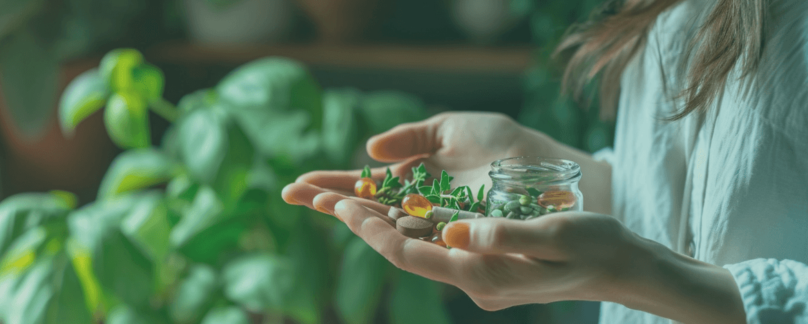 Diagram illustrating the gut-brain connection and natural remedies for digestive health.